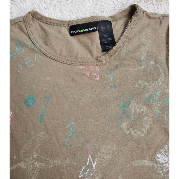 DKNY jeans light brown fitted Tee - Picture 6 of 8